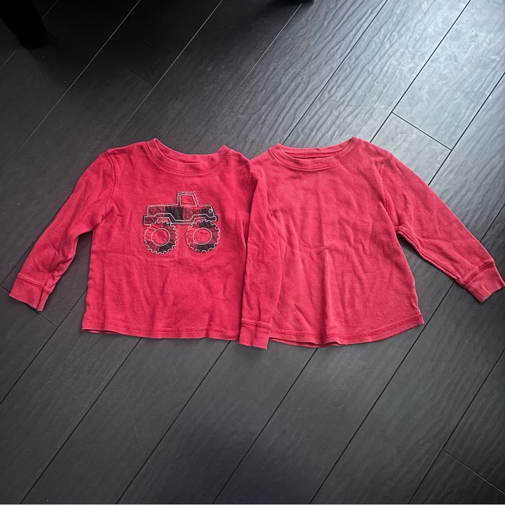 Jumping Beans & Circo red thermal long sleeve toddler boy t-shirts size 3T
